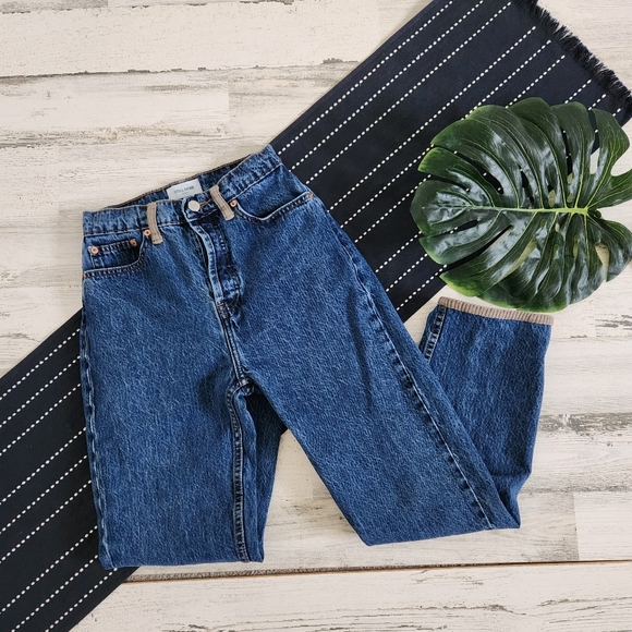 Still Here Tate Woodland Tapered Leg Jeans Classic Blue Size 24 - Picture 2 of 14